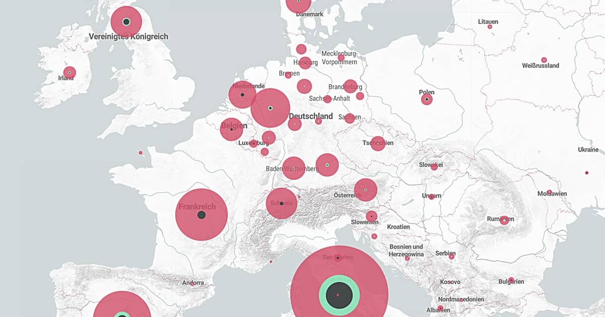 Corona: Echtzeit-Karte zeigt Fallzahlen und Neuinfektionen in Deutschland und weltweit